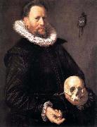 Frans Hals Portrait of a Man Holding a Skull. Sweden oil painting artist